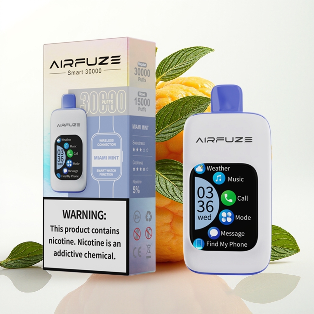 AirFuze Smart 30000 Puffs 5% Menta de Miami Pantalla Táctil 900mAh