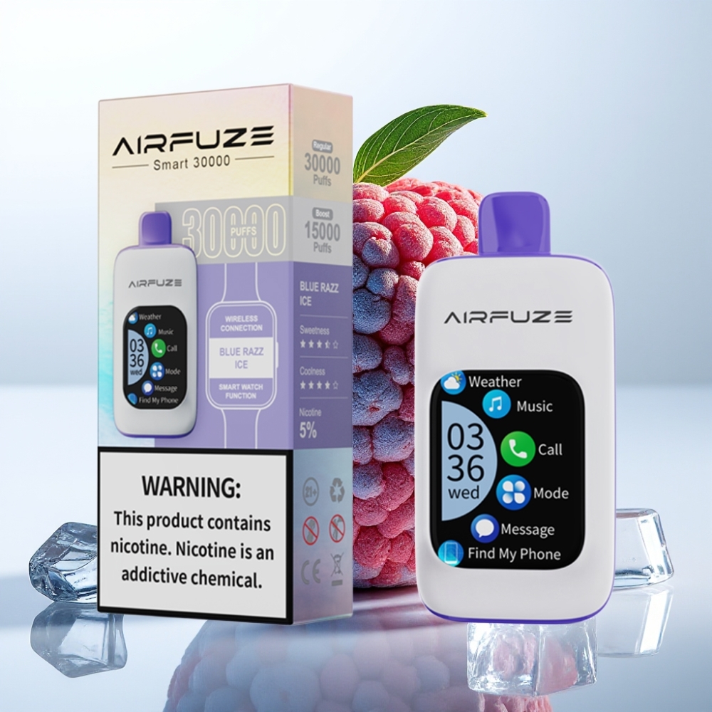 AirFuze Smart 30000 Puffs 5% Nicotina 900mAh Tipo-C Frambuesa Azul Hielo