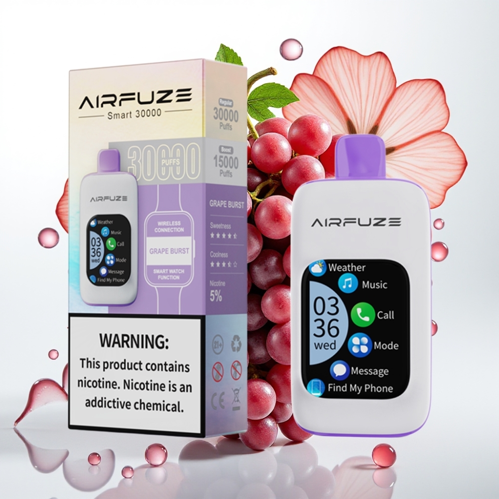 AirFuze Smart 30000 Puffs 5% Nicotina 900mAh Tipo-C Uva Explosión