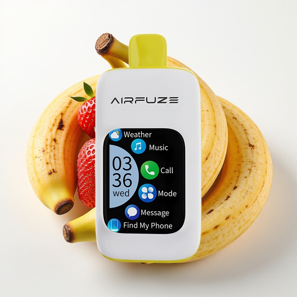 AirFuze Smart 30000 Puffs 5% Nicotina Pantalla Táctil Fresa Plátano