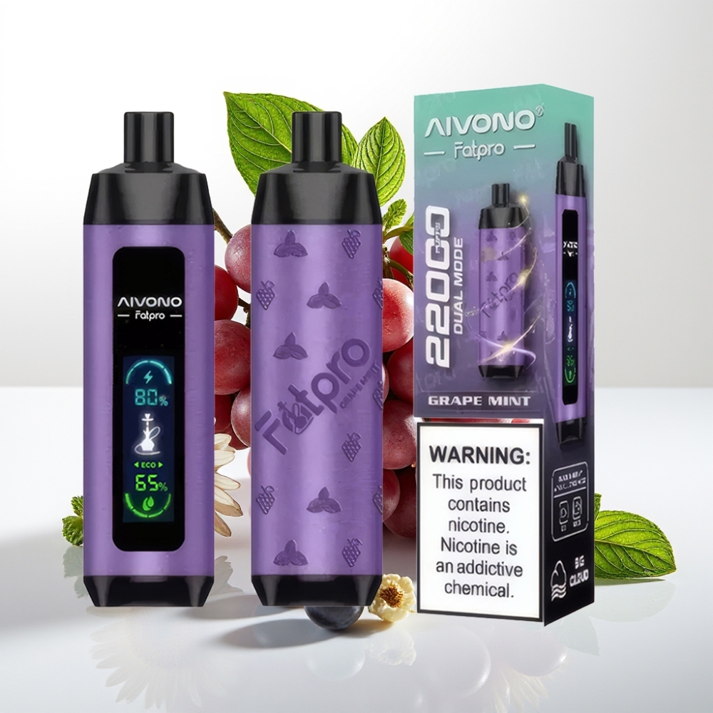 Aivono AIM FATPRO 22000 Puffs 28ml 5% Nic Uva Menta 600mAh 0.6ohm