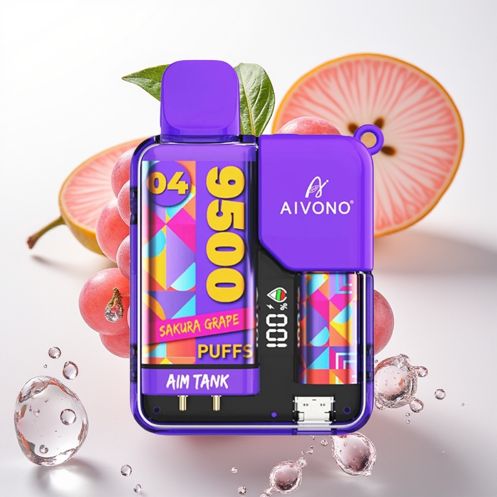 Aivono AIM-TANK 9500 Puffs 18ml 650mAh LCD Uva Sakura 1.2ohm