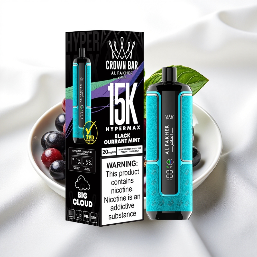 Al Fakher Crown Bar 15K Hypermax DTL 22ml 6mg Grosella Negra Menta