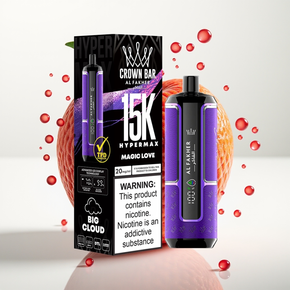 Al Fakher Crown Bar 15K Hypermax Desechable 22ml 6mg Amor Mágico