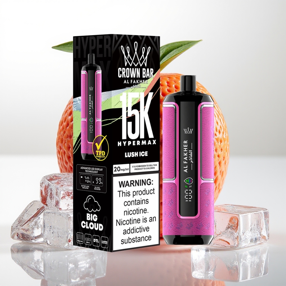 Al Fakher Crown Bar 15K Hypermax Desechable 22ml DTL 6mg/m Hielo Lucho