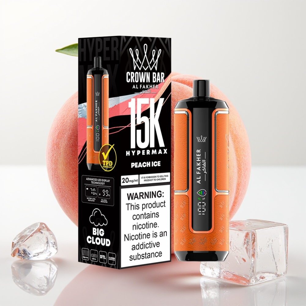Al Fakher Crown Bar 15K Hypermax Desechable 22ml DTL Melocotón Helado