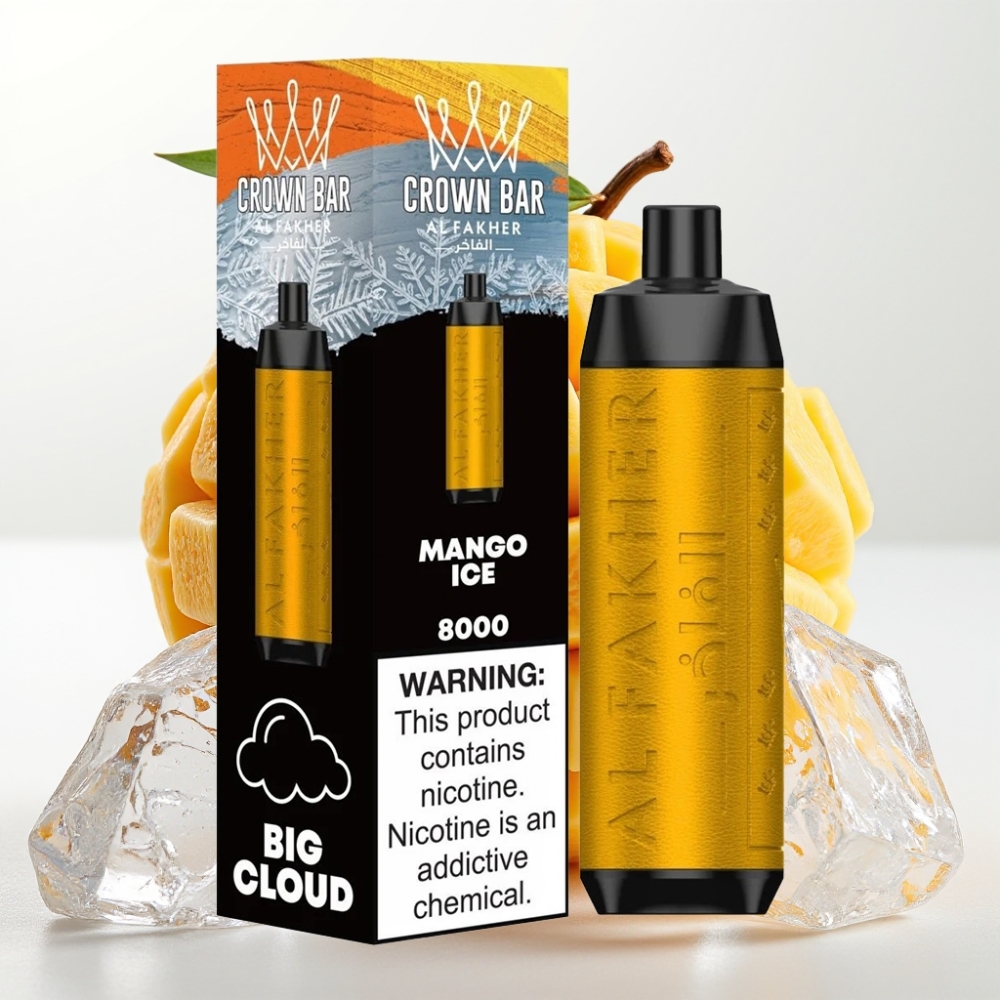 Al Fakher Crown Bar 8000 Crystal 18ml 5mg 0.6ohm Mango Hielo