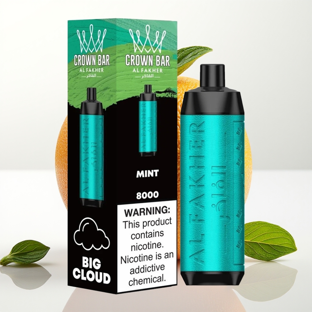 Al Fakher Crown Bar 8000 Crystal 18ml 5mg 0.6ohm Menta