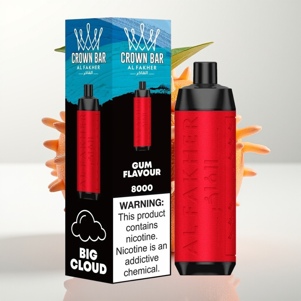 Al Fakher Crown Bar 8000 Crystal 18ml 5mg 0.6ohm Sabor Chicle