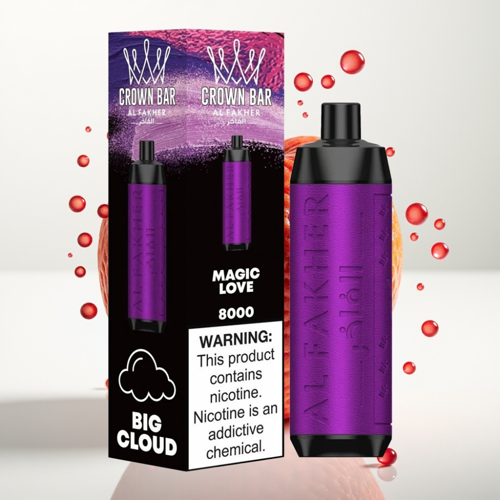 Al Fakher Crown Bar 8000 Crystal 18ml 5mg Amor Mágico