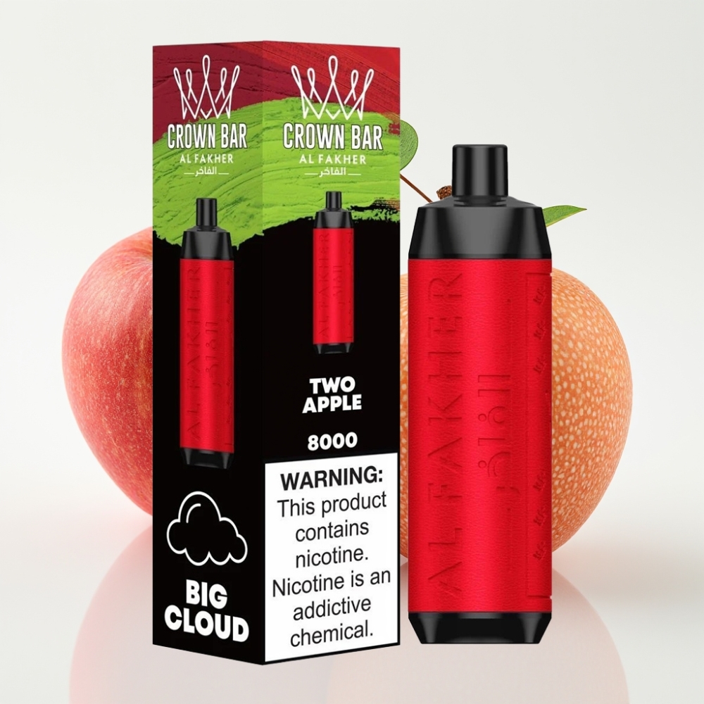 Al Fakher Crown Bar 8000 Crystal 18ml 5mg Dos Manzanas