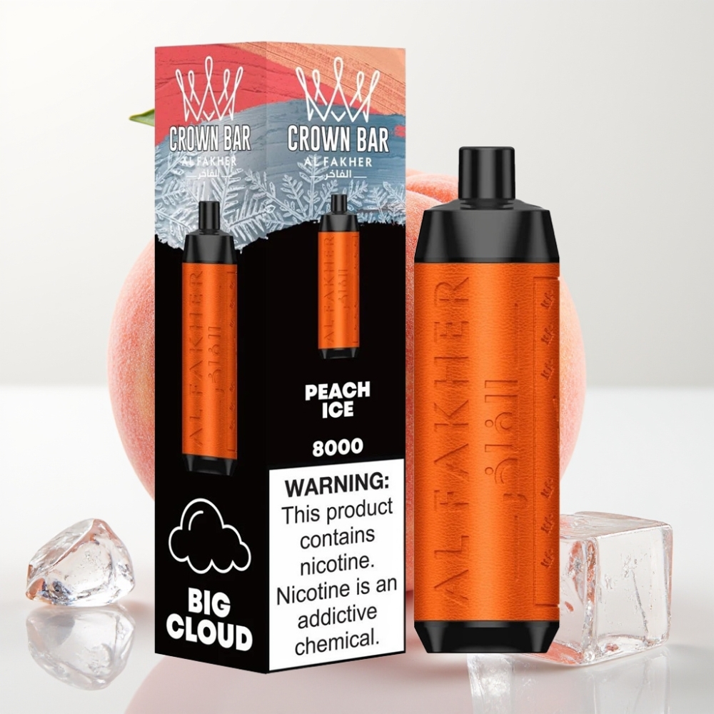 Al Fakher Crown Bar 8000 Crystal 18ml 5mg Durazno Helado Desechable