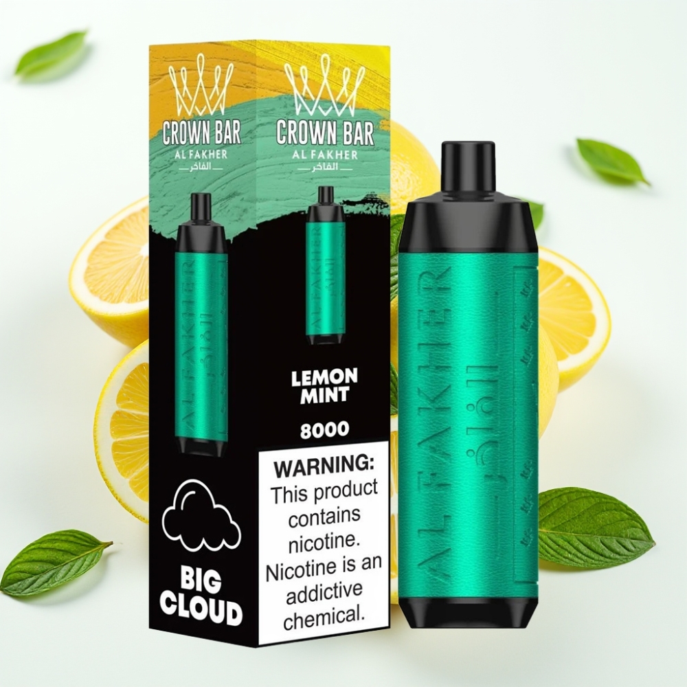Al Fakher Crown Bar 8000 Crystal 18ml 5mg Limón Menta