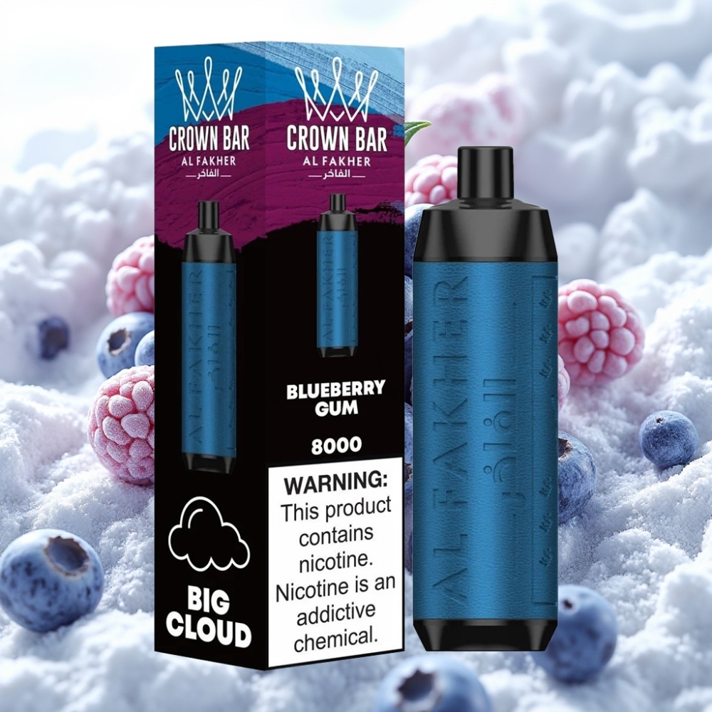 Al Fakher Crown Bar 8000 Crystal Desechable 18ml 5mg Chicle de Arándano