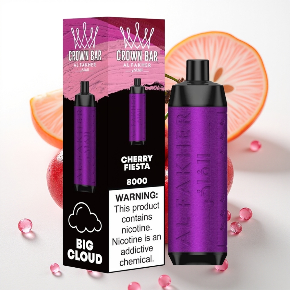 Al Fakher Crown Bar 8000 Crystal USB-C 18ml 5mg Fiesta Cereza