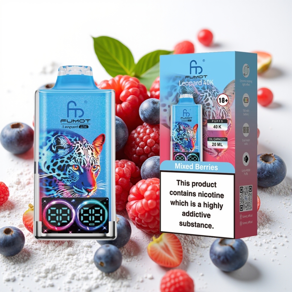 Fumot Leopard 40K Puffs Doble Malla 700mAh Tipo-C Bayas Mixtas