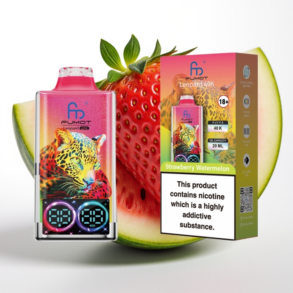 Fumot Leopard 40K Puffs Dual Mesh 700mAh Fresa Sandía Carga Tipo-C