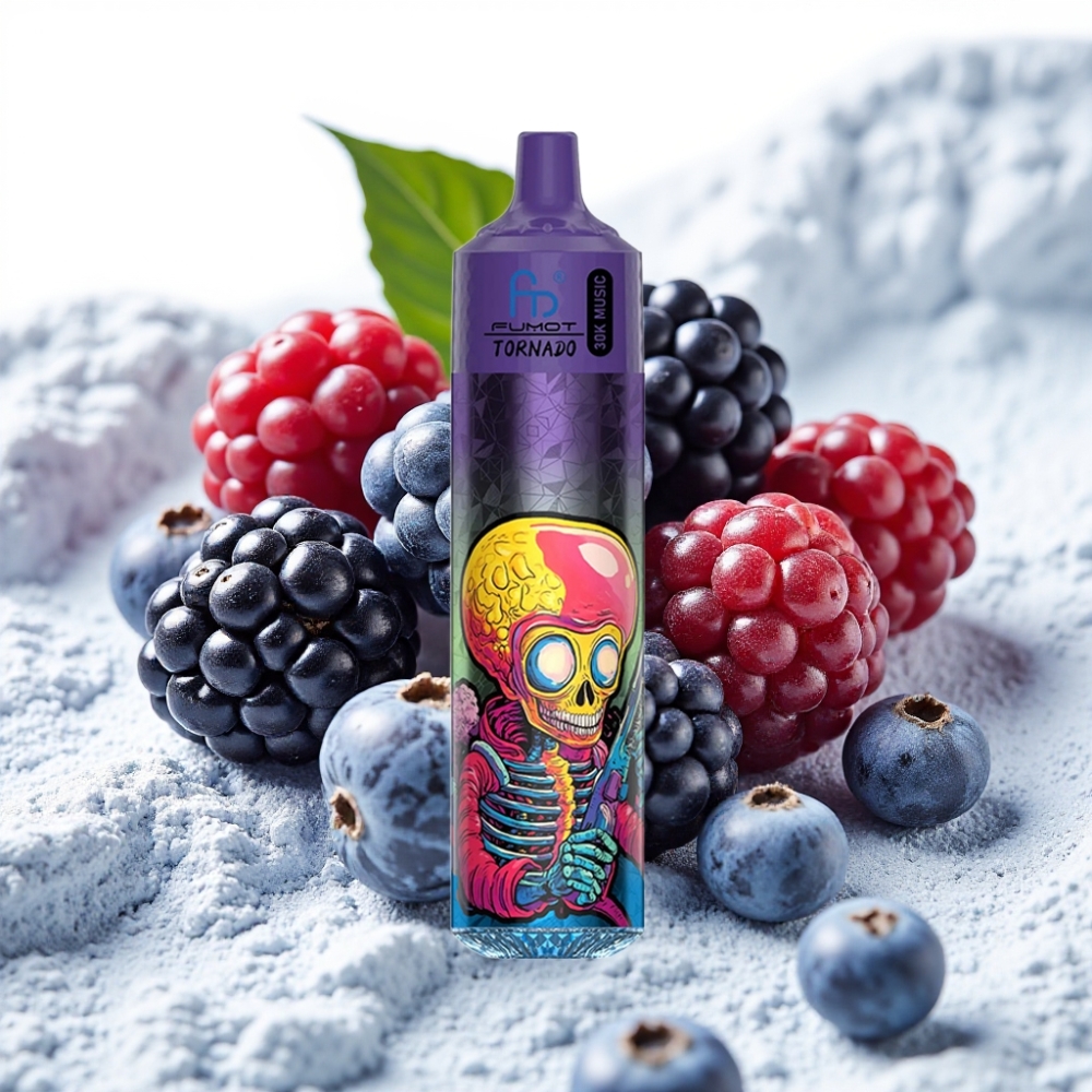 Fumot RandM Tornado 30000 Puffs 30mL 5% Arándano Mora Malla 1.0 Ohm