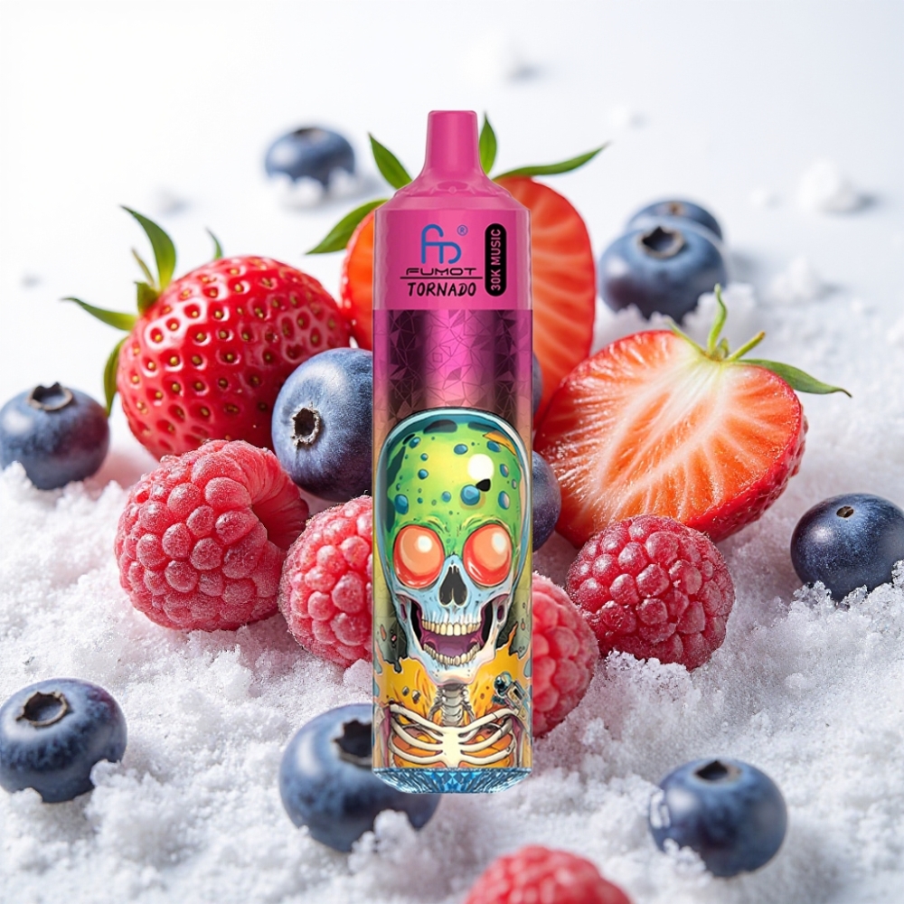 Fumot RandM Tornado 30000 Puffs 30mL 5% Helado de Arándano Fresa Frambuesa