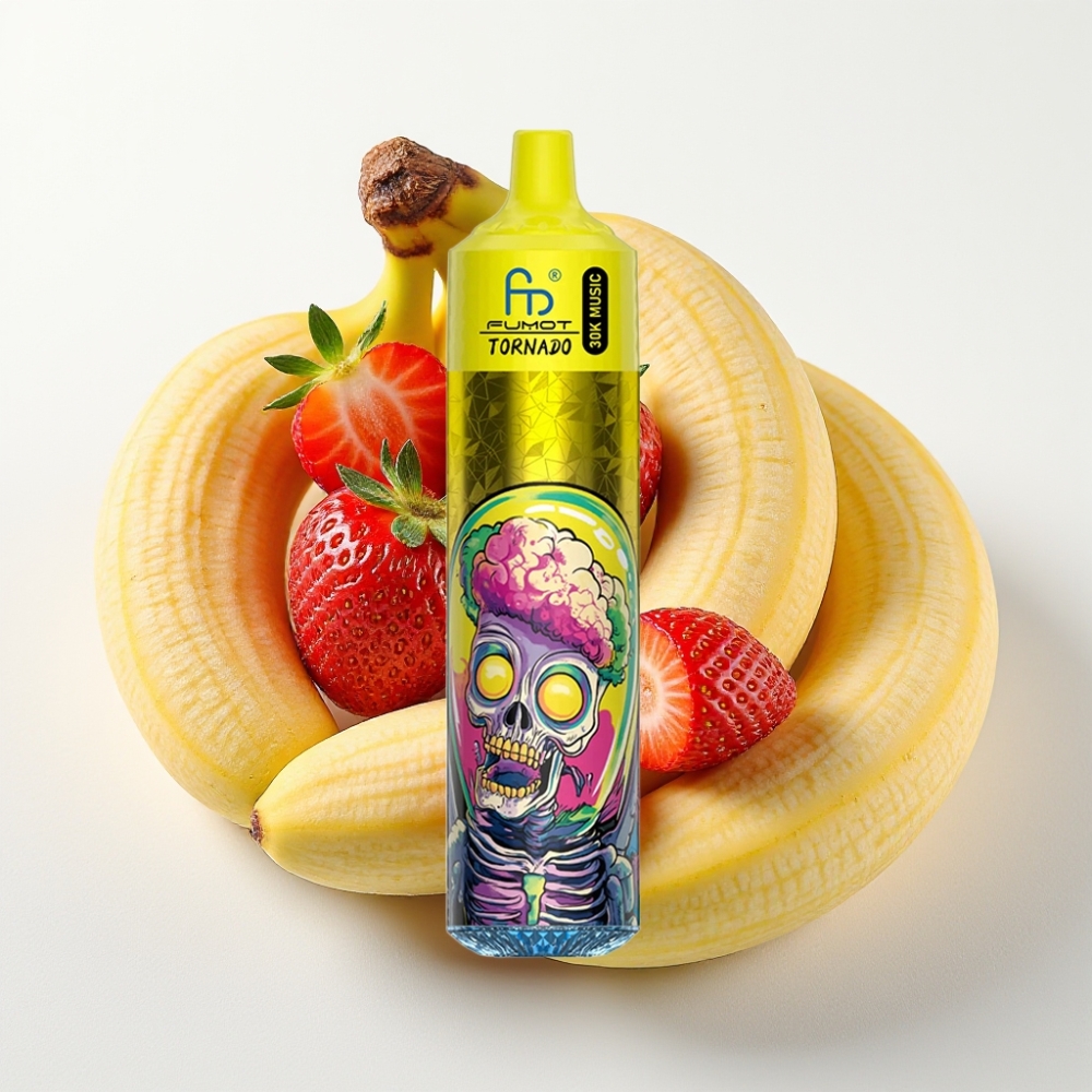 Fumot RandM Tornado 30000 Puffs 30mL 5% Plátano Fresa LED 600mAh