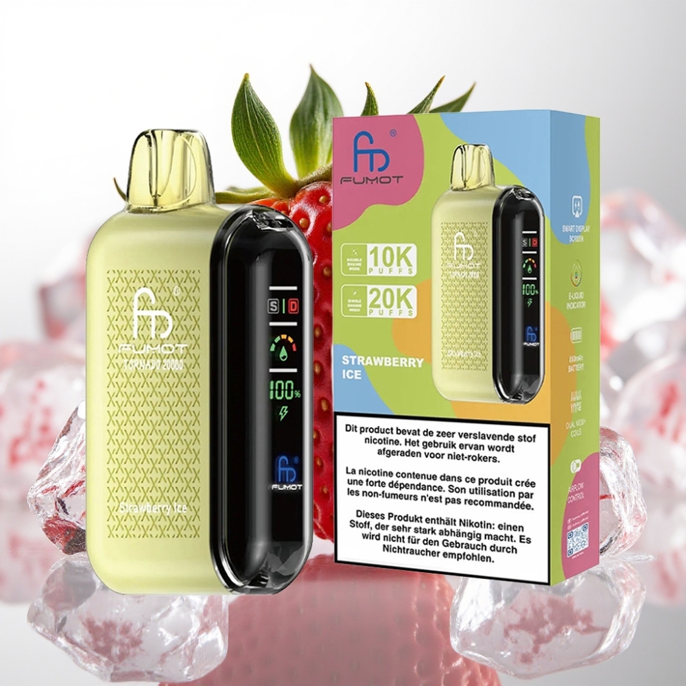 Fumot Tornado 20000 Puffs Doble Malla 20ml 850mAh Fresa Hielo