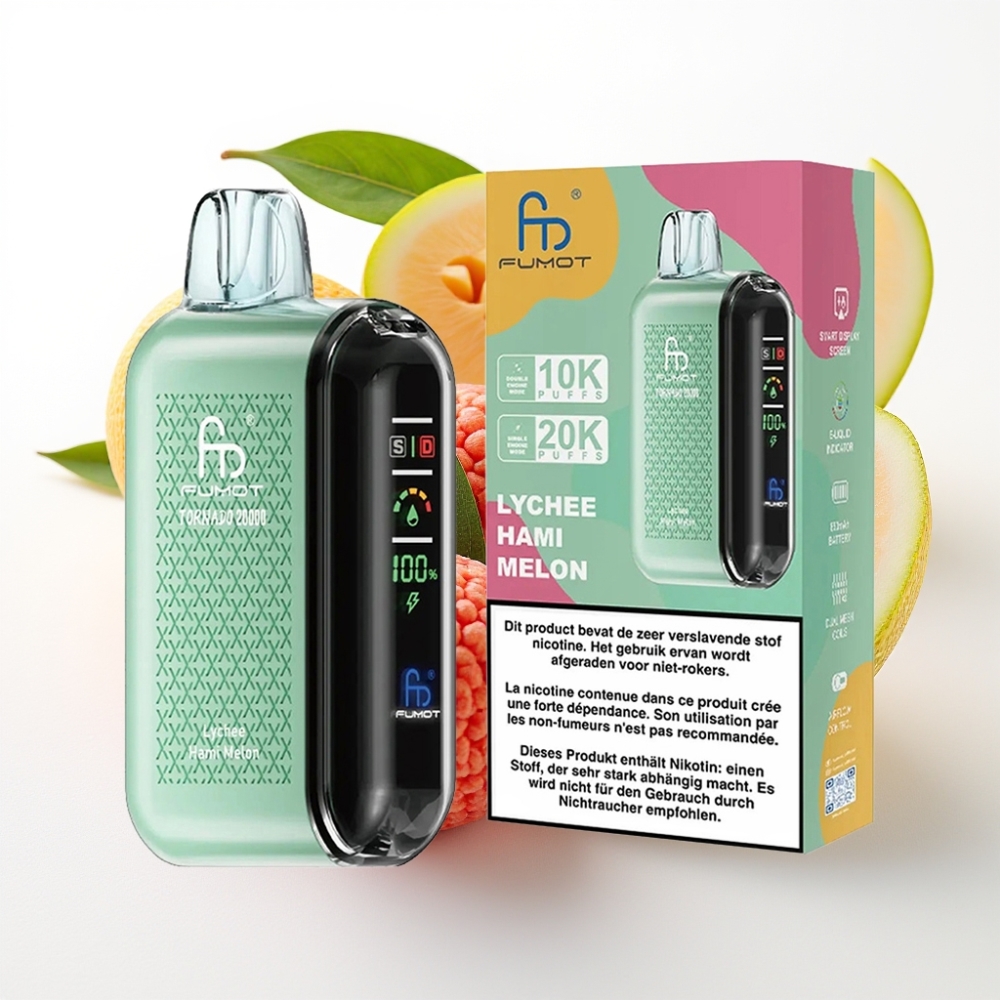 Fumot Tornado 20000 Puffs Doble Malla 20ml 850mAh Lichi Melón Hami