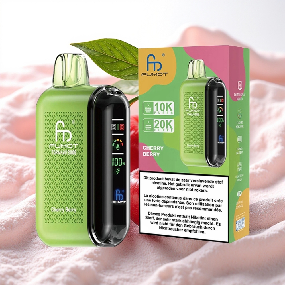 Fumot Tornado 20000 Puffs Doble Malla 20ml Cereza Baya