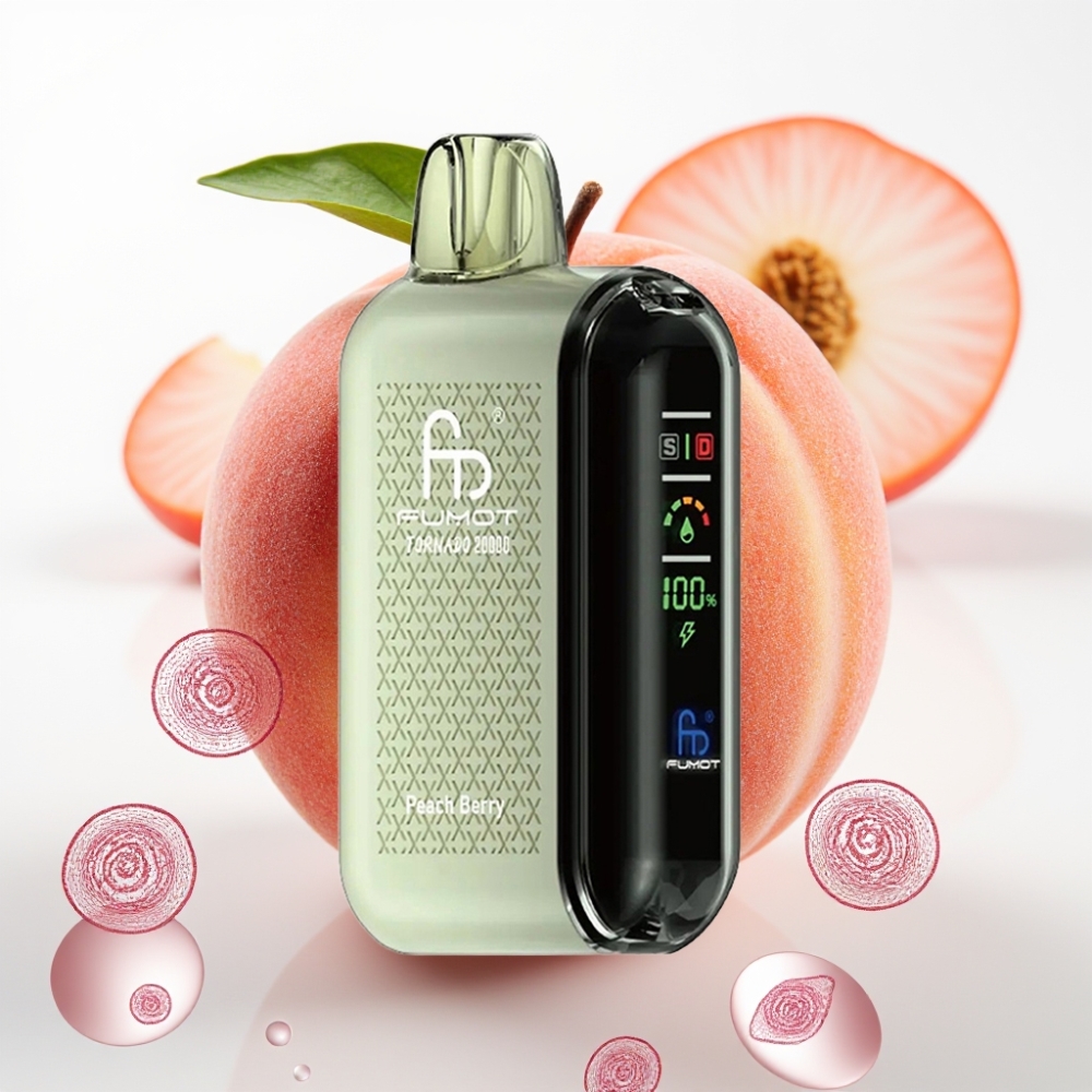 Fumot Tornado 20000 Puffs Doble Malla 20ml Duraznos y Bayas