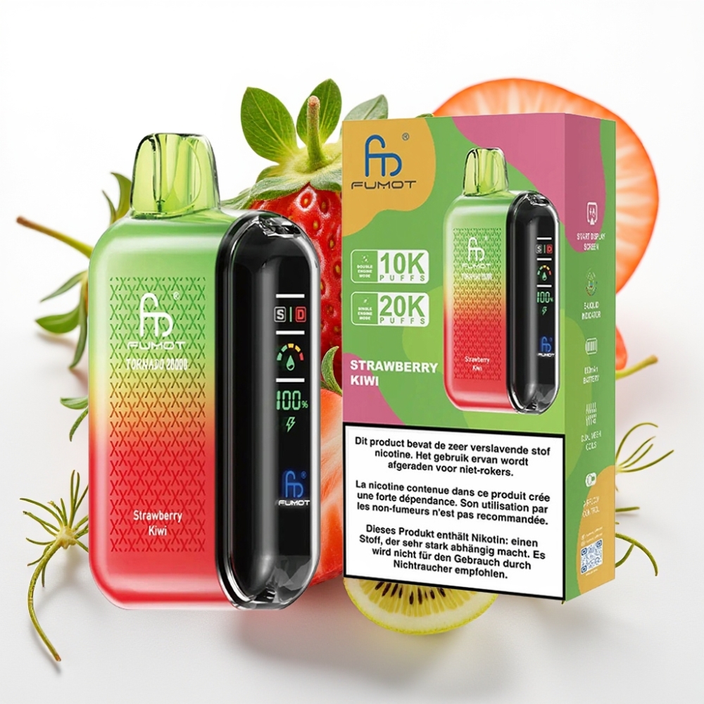 Fumot Tornado 20000 Puffs Doble Malla 20ml Fresa Kiwi