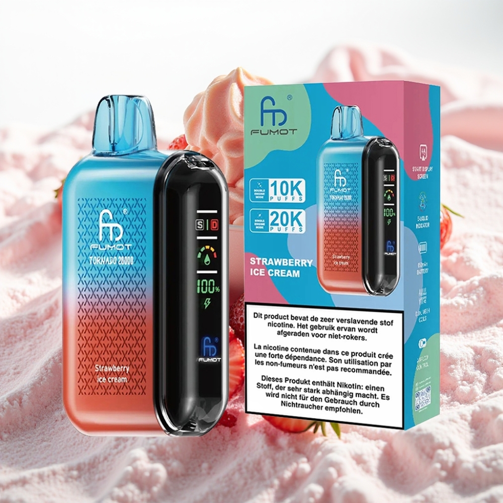 Fumot Tornado 20000 Puffs Doble Malla 20ml Helado de Fresa