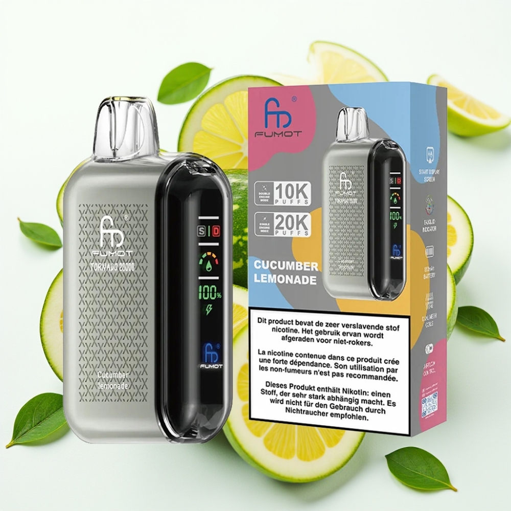 Fumot Tornado 20000 Puffs Doble Malla 20ml Limonada de Pepino