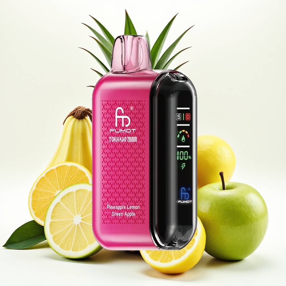 Fumot Tornado 20000 Puffs Doble Malla 20ml Piña Limón Manzana Verde