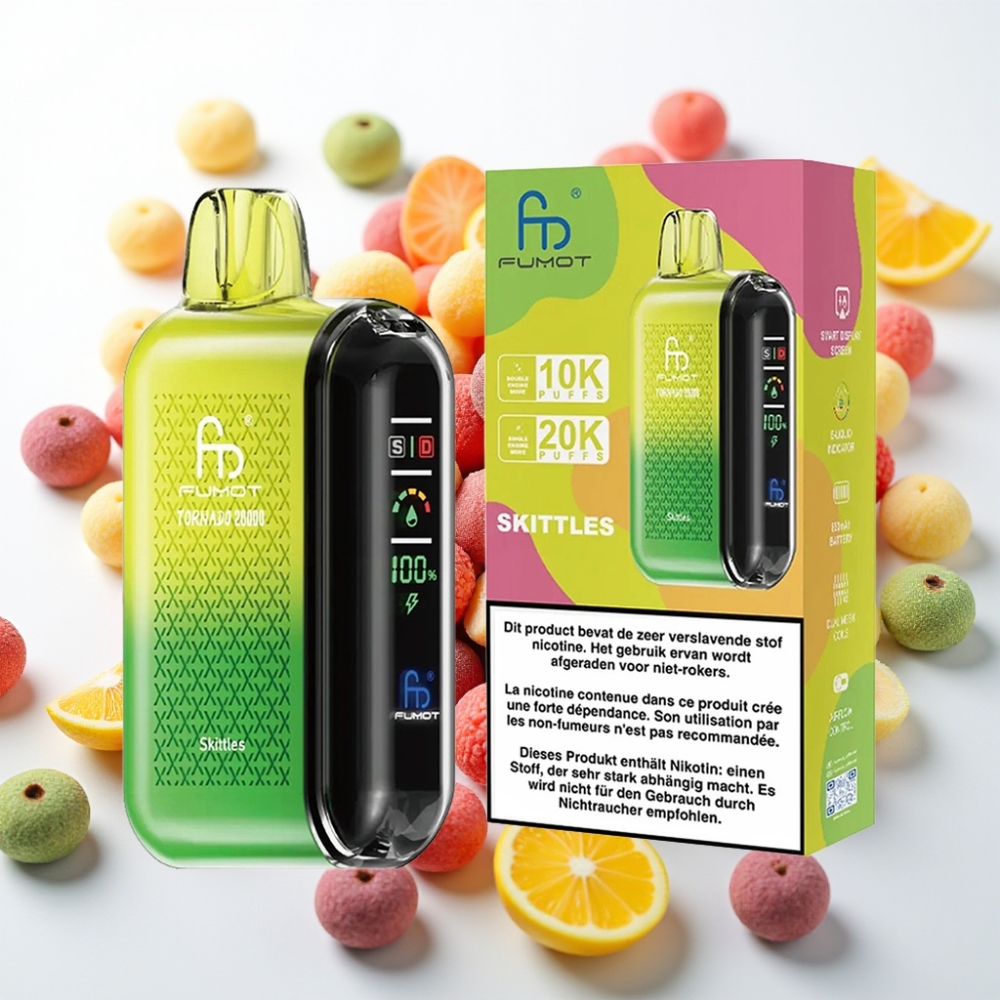 Fumot Tornado 20000 Puffs Doble Malla 20ml Skittles 2% Nicotina