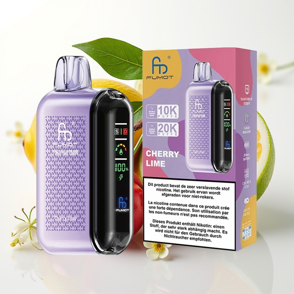 Fumot Tornado 20000 Puffs Dual Malla 20ml 850mAh Cereza Lima