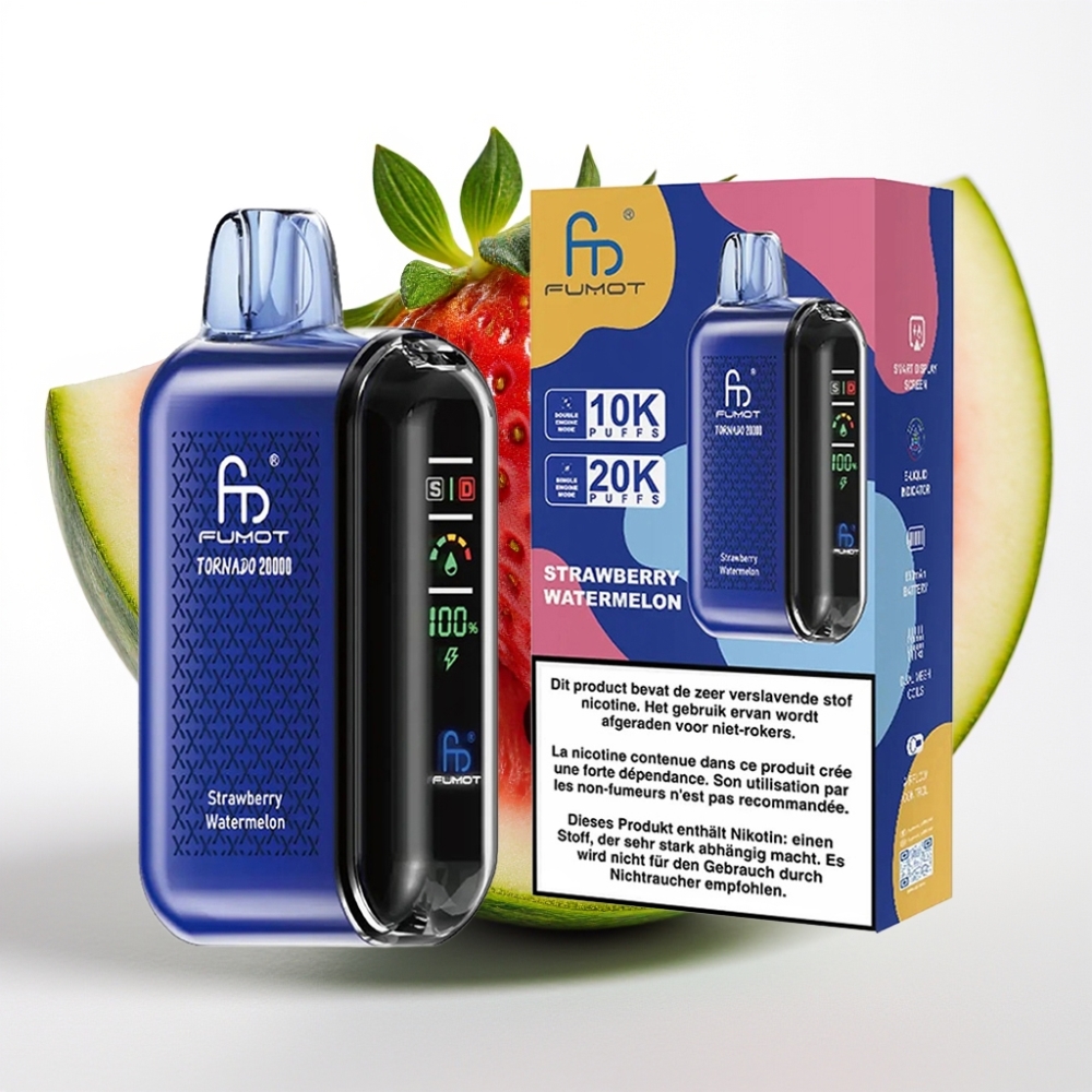 Fumot Tornado 20000 Puffs Dual Malla 20ml Fresa Sandía