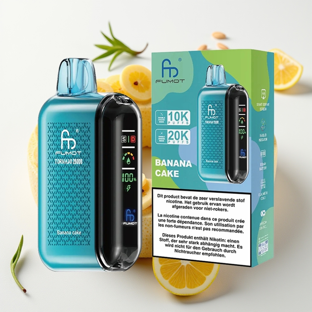 Fumot Tornado 20000 Puffs Dual Malla 20ml Pastel de Plátano