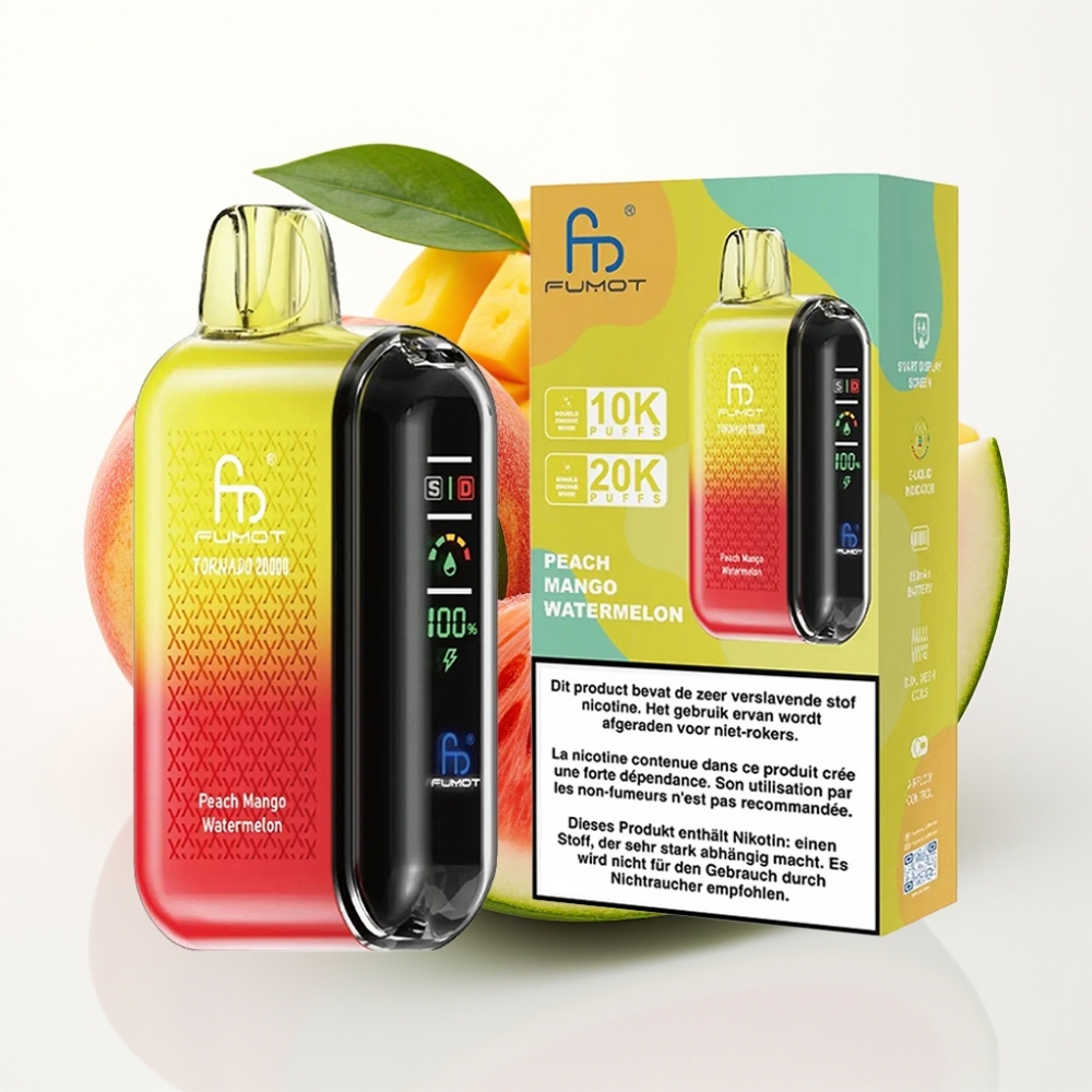 Fumot Tornado 20000 Puffs Dual Mesh 20ml 850mAh Mango Melocotón Sandía