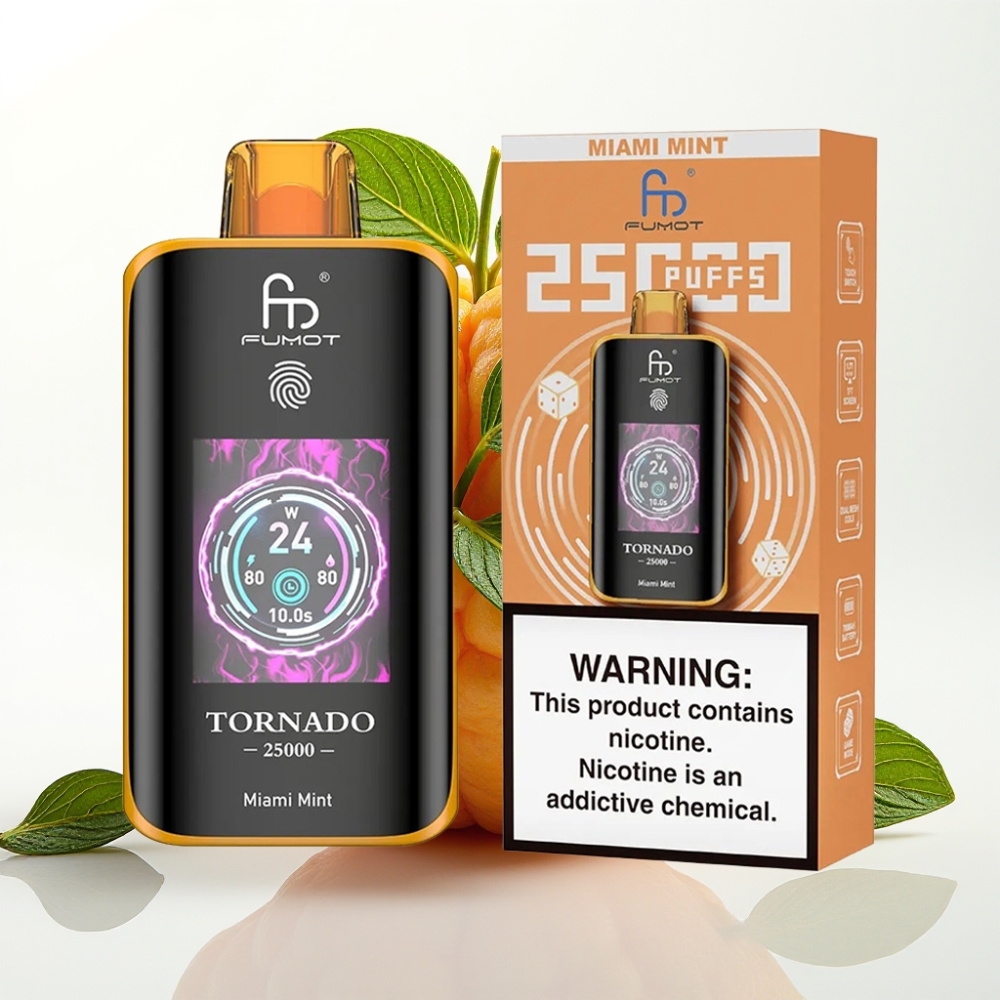 Fumot Tornado 25000 Puffs HD 20ml Menta de Miami Tipo-C 700mAh