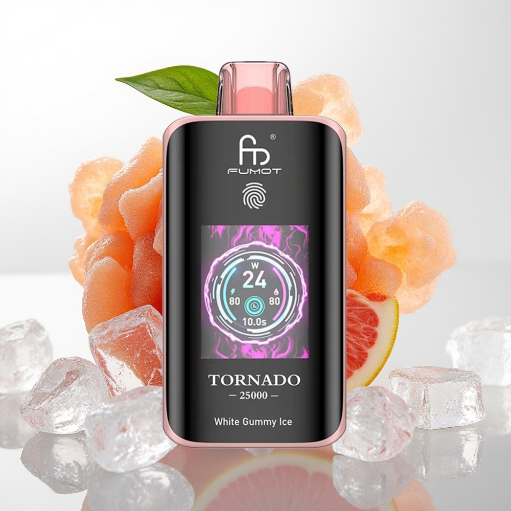Fumot Tornado 25000 Puffs HD Pantalla 700mAh 20ml Osito de Goma Blanco