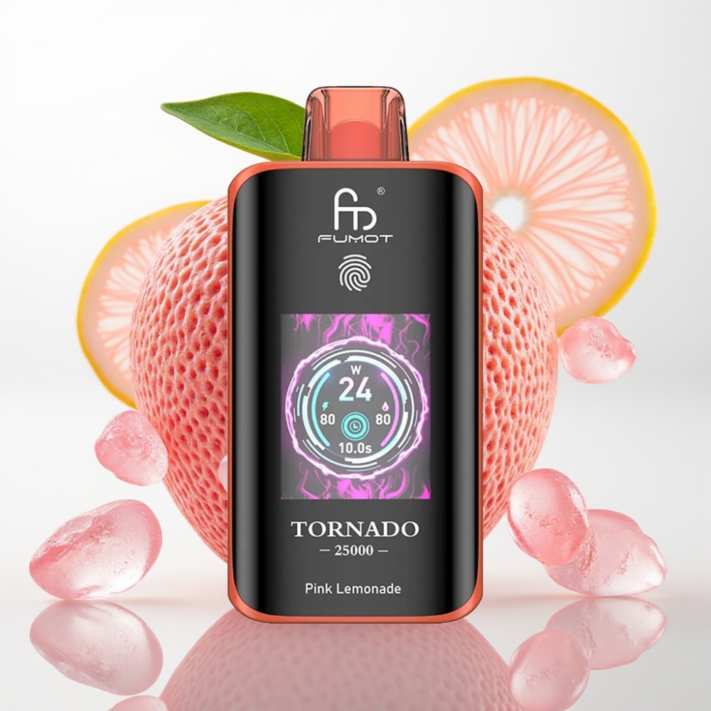 Fumot Tornado 25000 Puffs HD Pantalla 700mAh Lima Rosa