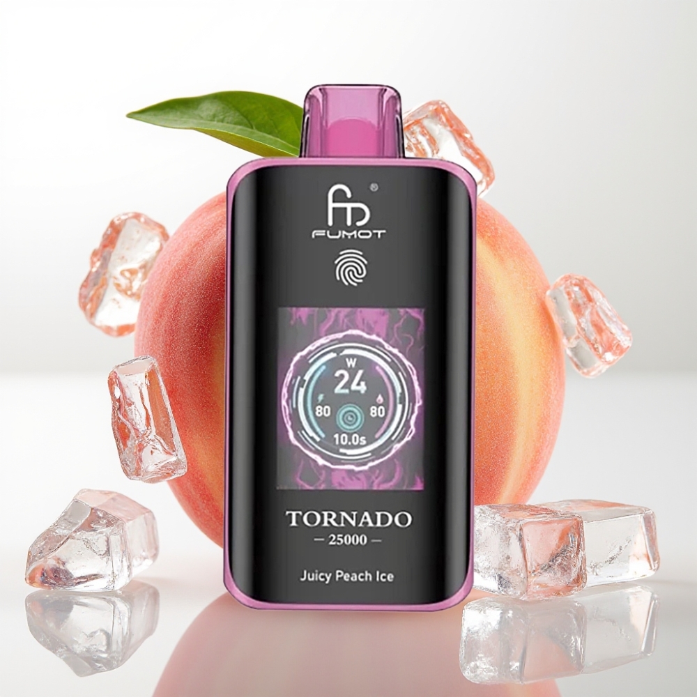 Fumot Tornado 25000 Puffs HD Screen 700mAh 20ml Melocotón Jugoso Helado