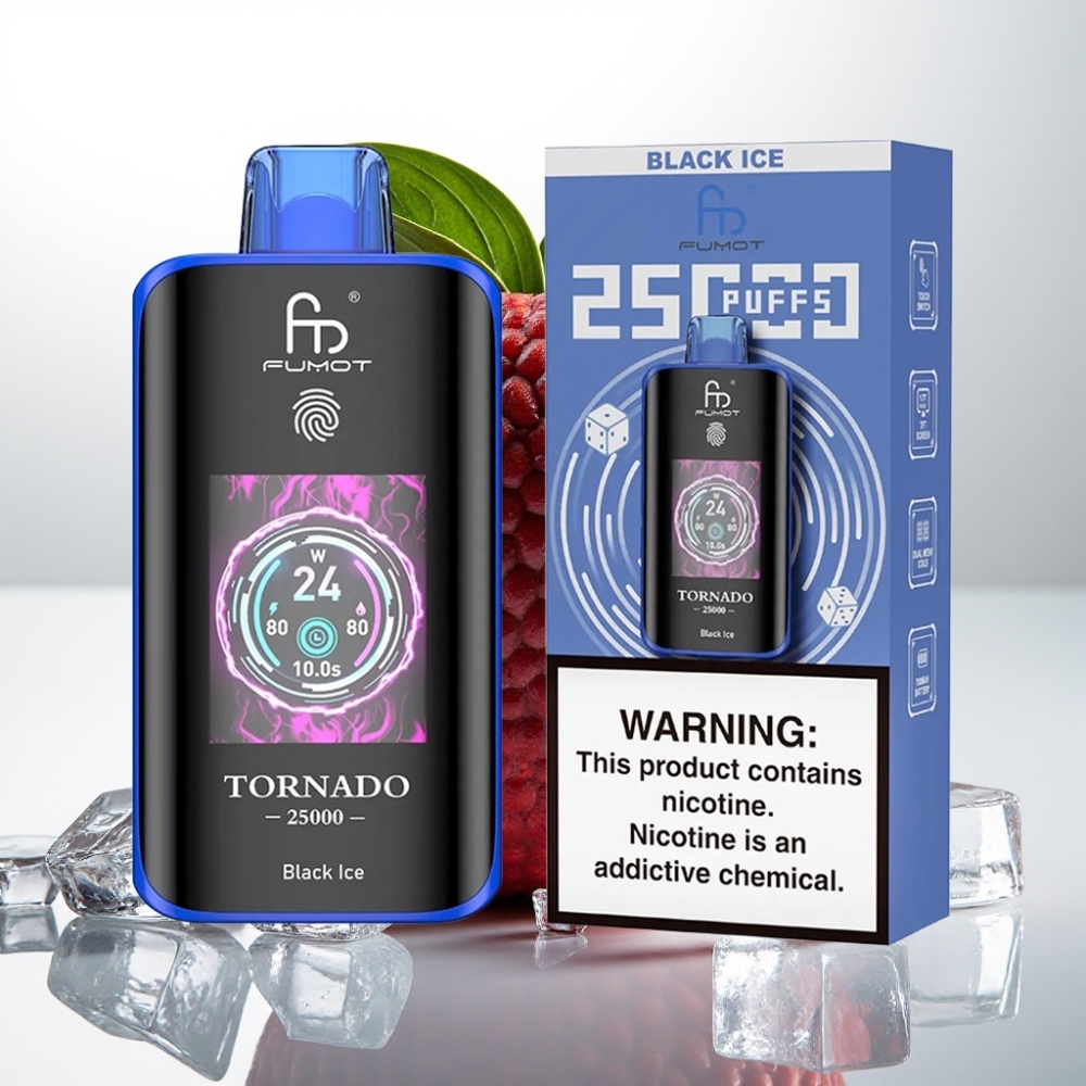 Fumot Tornado 25000 Puffs HD Screen 700mAh Hielo Negro