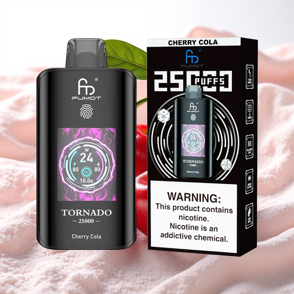 Fumot Tornado 25000 Puffs Pantalla HD 700mAh 20ml Cola Cereza Tipo-C