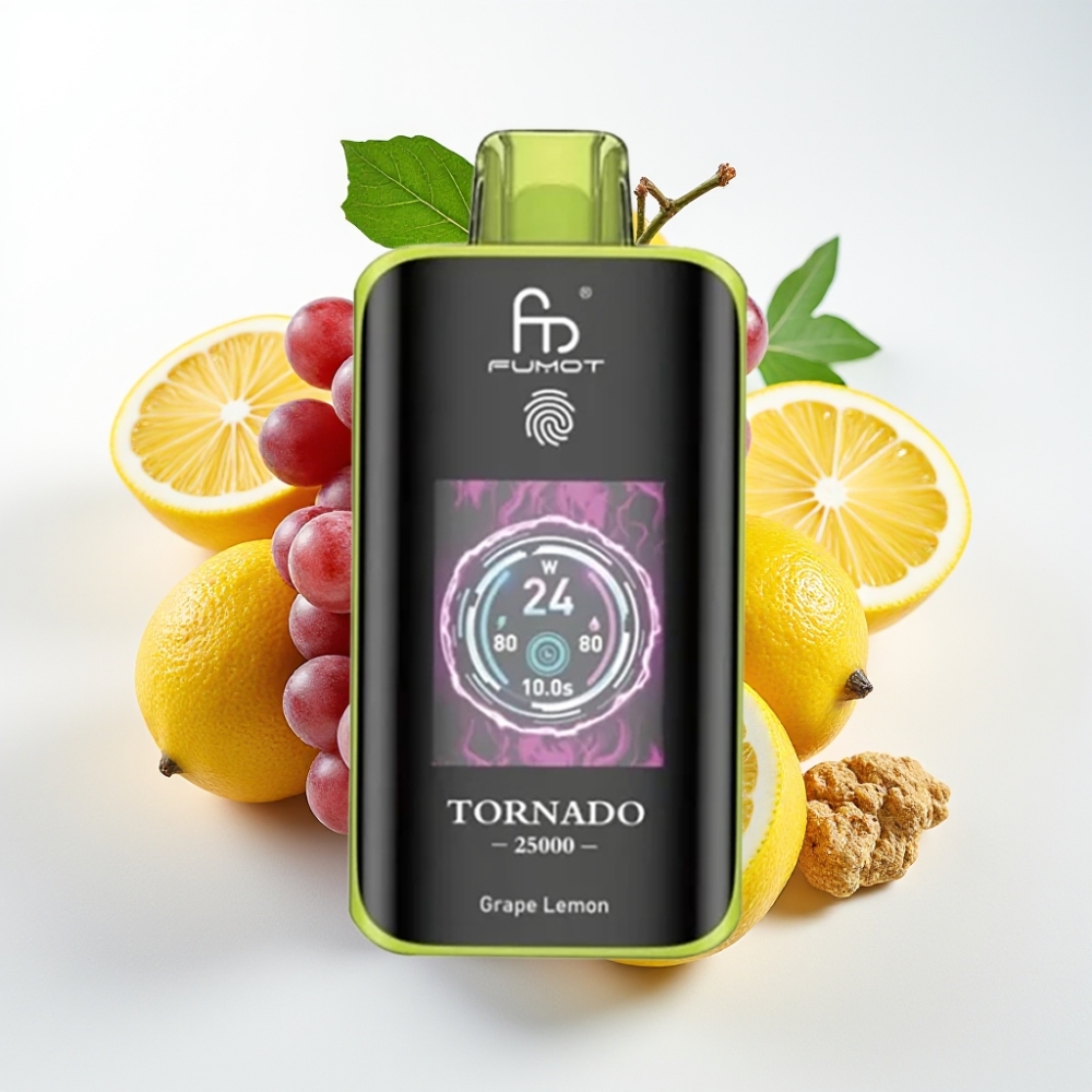Fumot Tornado 25000 Puffs Pantalla HD 700mAh 20ml Uva Limón