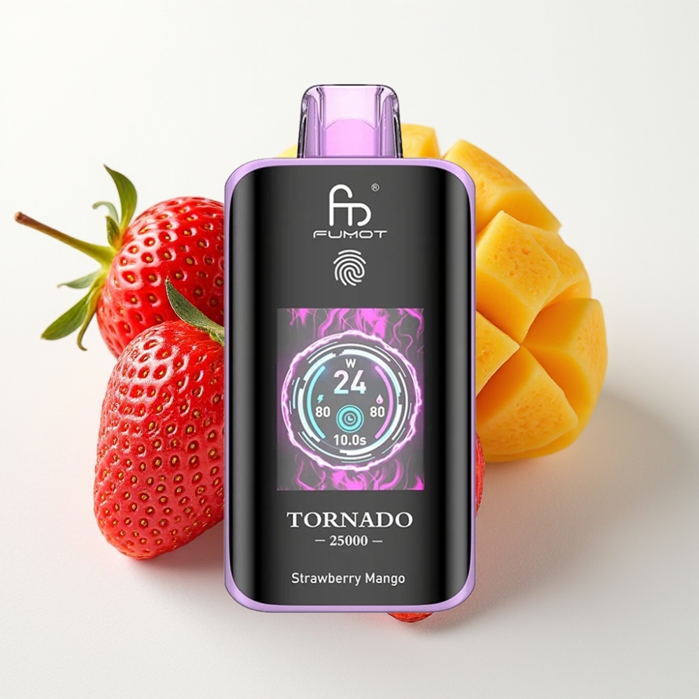 Fumot Tornado 25000 Puffs Pantalla HD 700mAh Fresa Mango