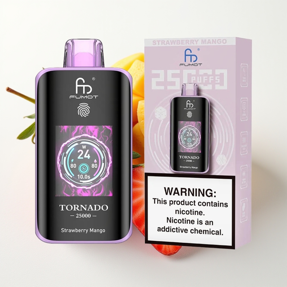 Fumot Tornado 25000 Puffs Pantalla HD 700mAh Fresa Mango