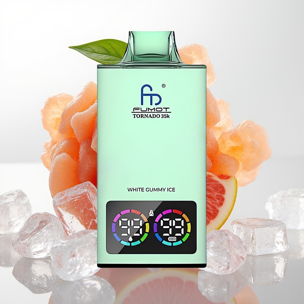 Fumot Tornado 35000 Dual Mesh RGB USB-C 15ml Osito de Goma Blanco Hielo