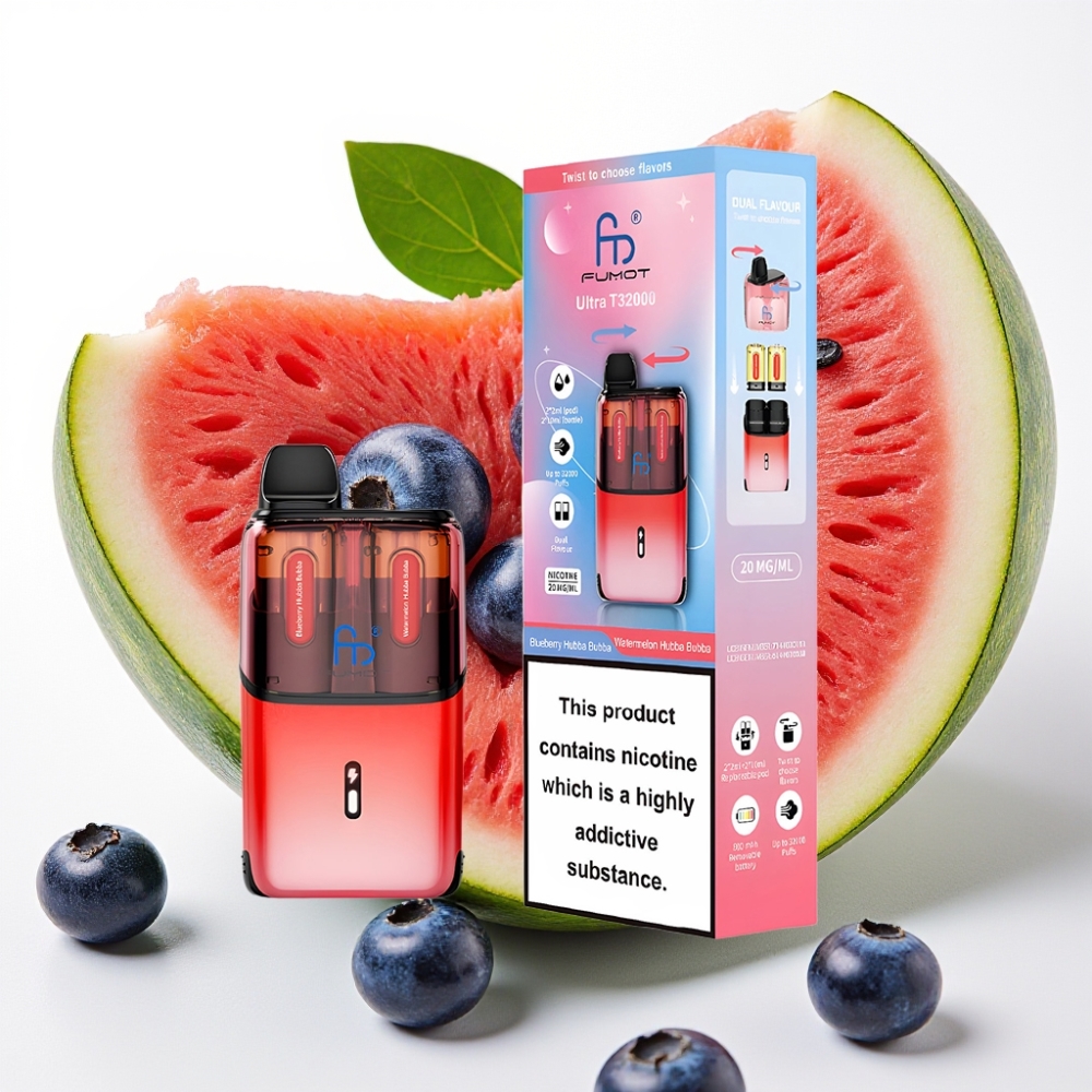 Fumot Ultra T32000 24ml Carga Rápida Type-C 20mg Arándano Hubba Bubba - Sandía Hubba Bubba