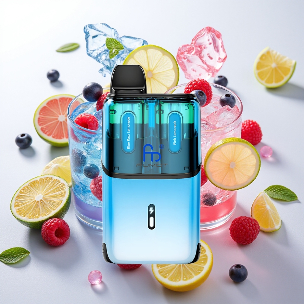 Fumot Ultra T32000 Puffs 24ml 20mg Carga Rápida Type-C Malla Avanzada Limonada Frambuesa Azul - Limonada Rosa