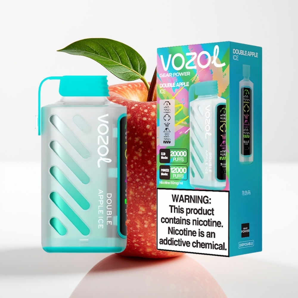 VOZOL Gear Power 20000 Puffs Doble Manzana Hielo S.i.L.C. Tech Dual Mesh Coil